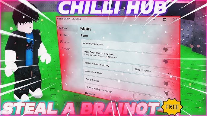 Chilli Hub Script Roblox | Steal A Brainrot No Key Script
