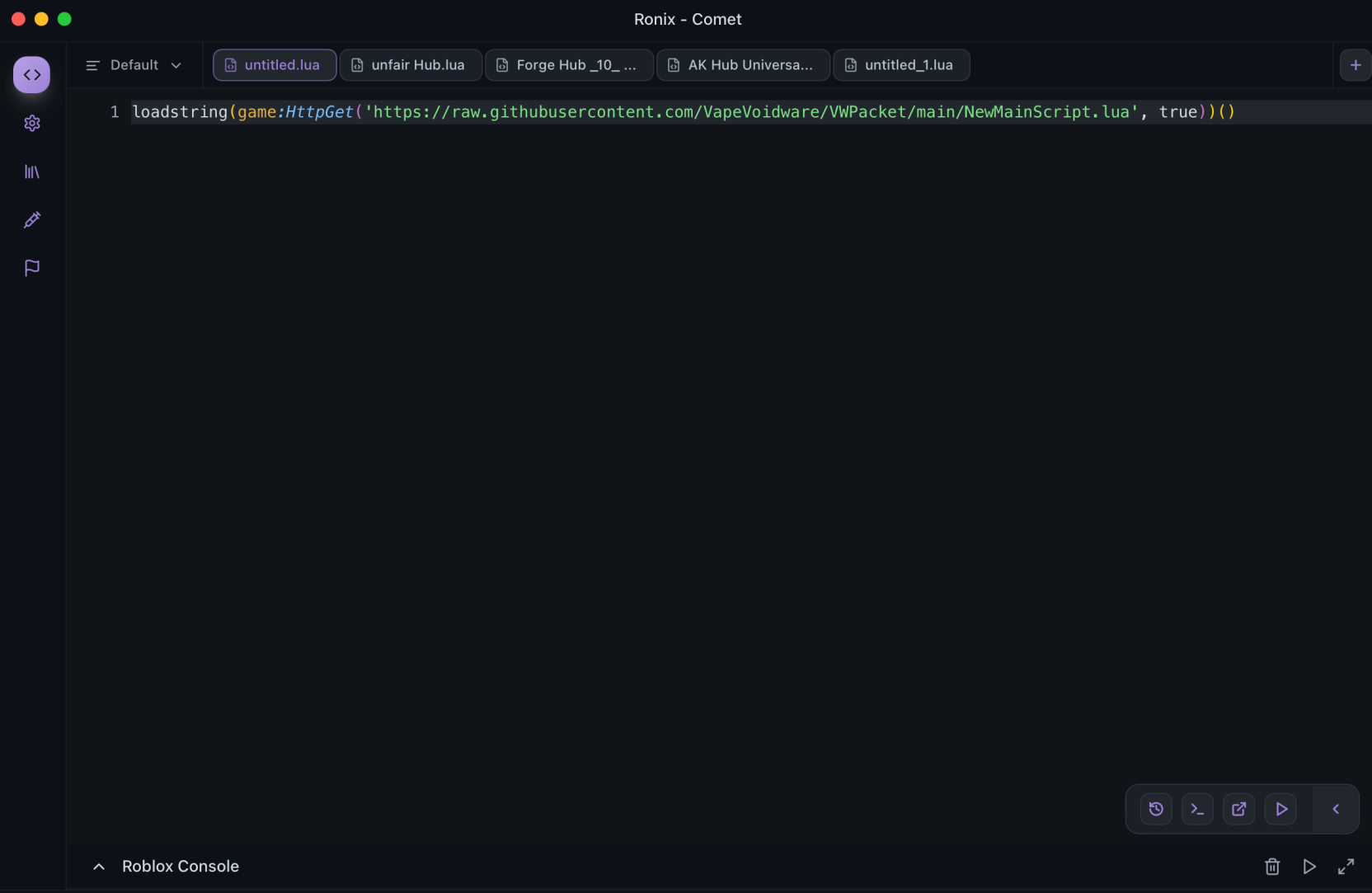 Ronix Executor macos Interface