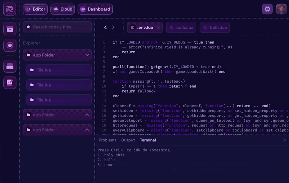 Ronix Executor windows Interface